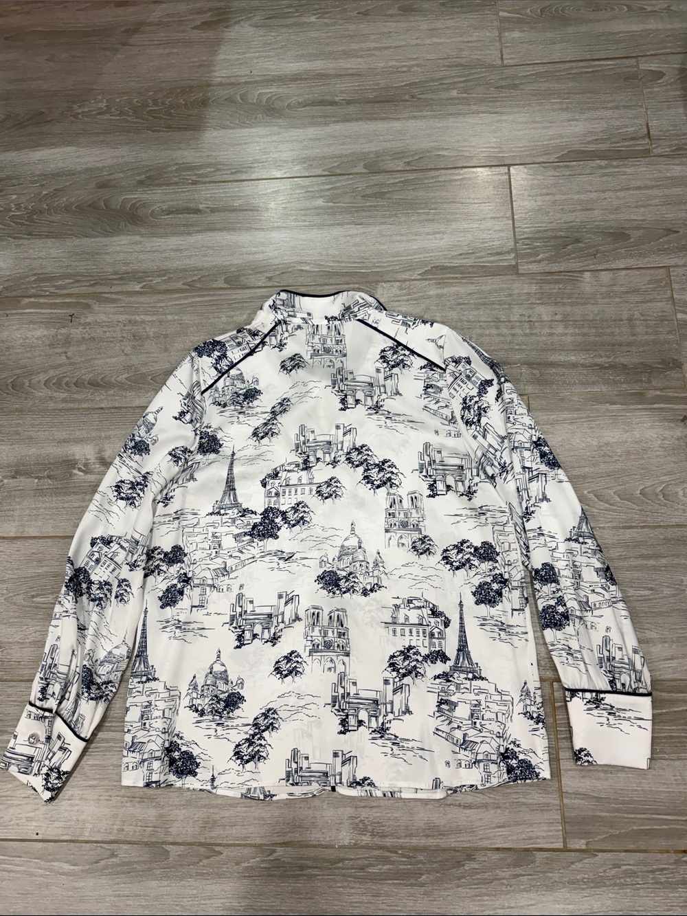Karl Lagerfeld White & Navy blouse size L - Picture 6 of 6